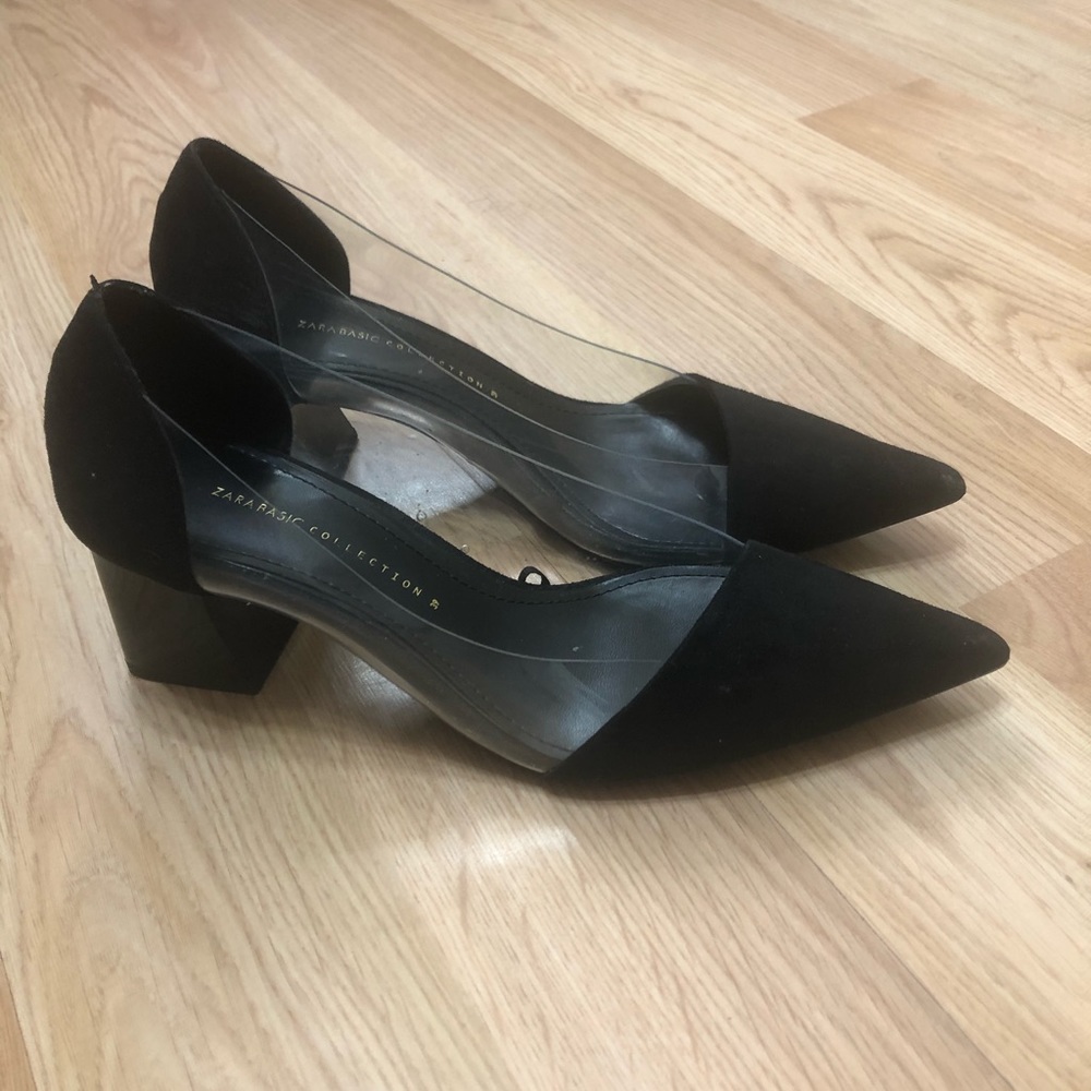 Black Suede Pointy Mules